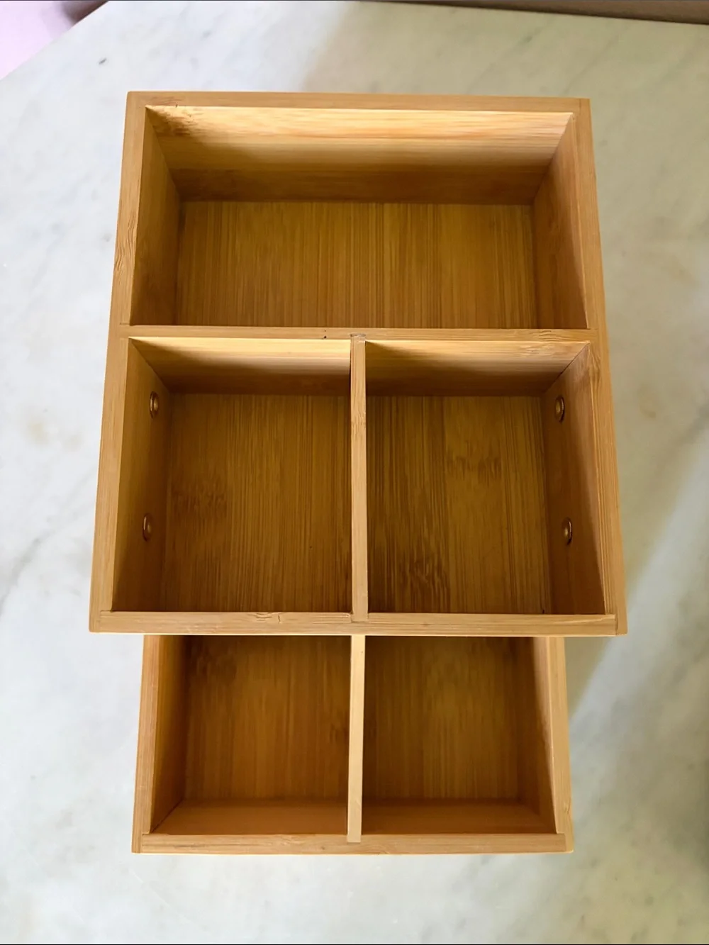 Bamboo Multi-Compartment Desk or Makeup Organizer - Natural Bamboo